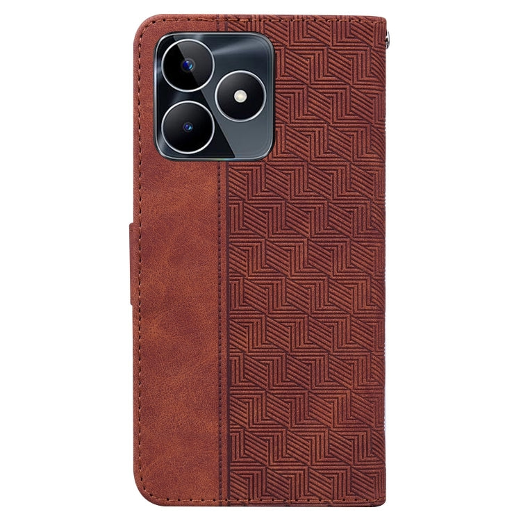 For Realme C53 / Narzo N53 Geometric Embossed Leather Phone Case
