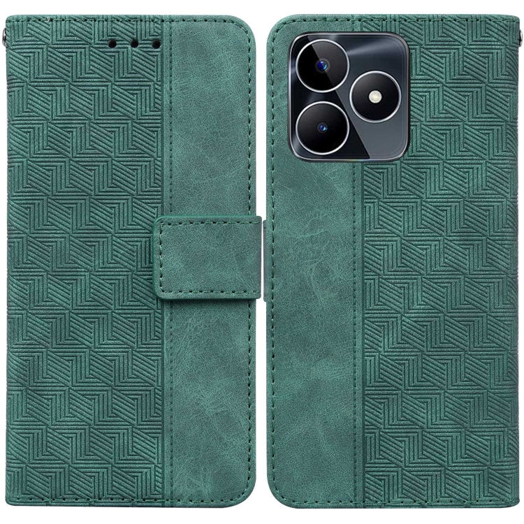 For Realme C53 / Narzo N53 Geometric Embossed Leather Phone Case