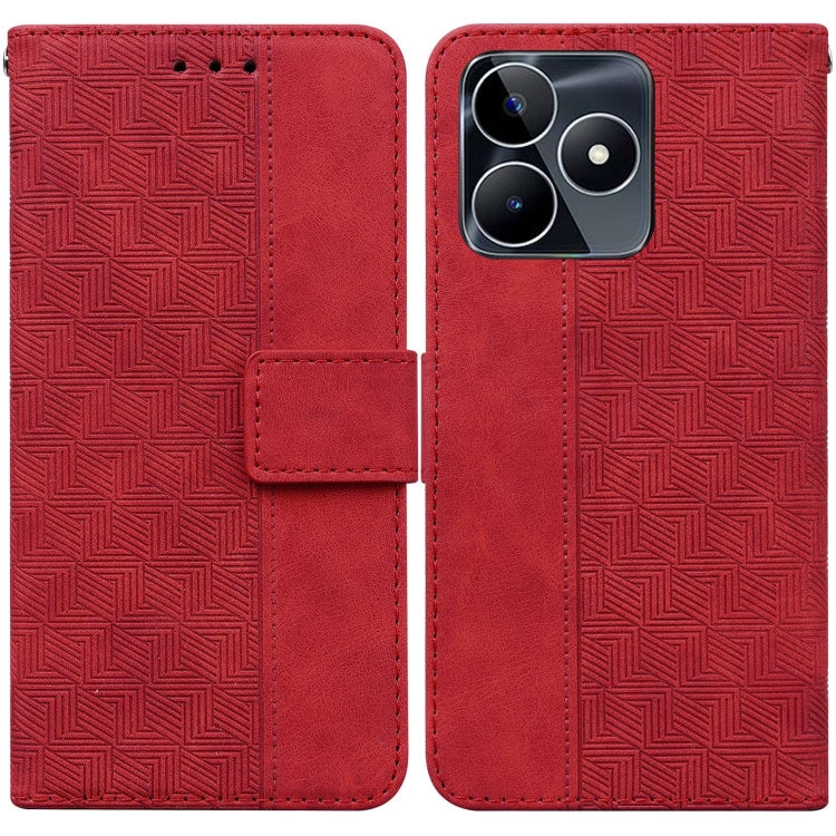 For Realme C53 / Narzo N53 Geometric Embossed Leather Phone Case
