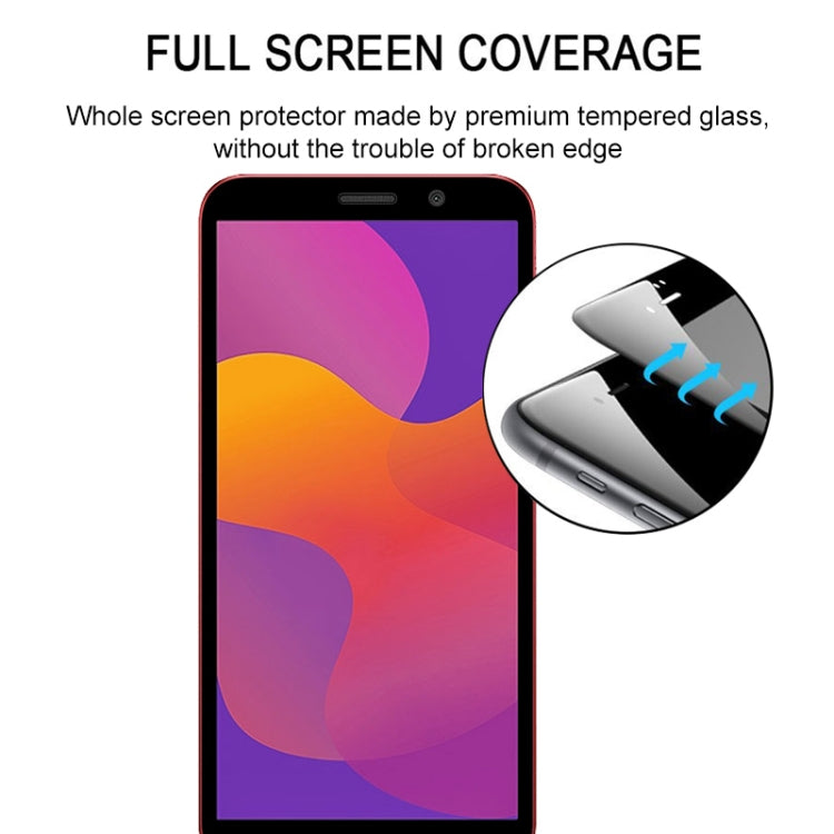 For Huawei Honor 9S 25 PCS Full Glue Full Screen Tempered Glass Film(Black)