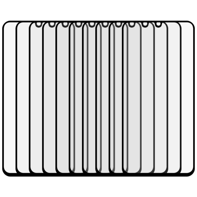 For Huawei Honor 20e 25 PCS Full Glue Full Screen Tempered Glass Film(Black)