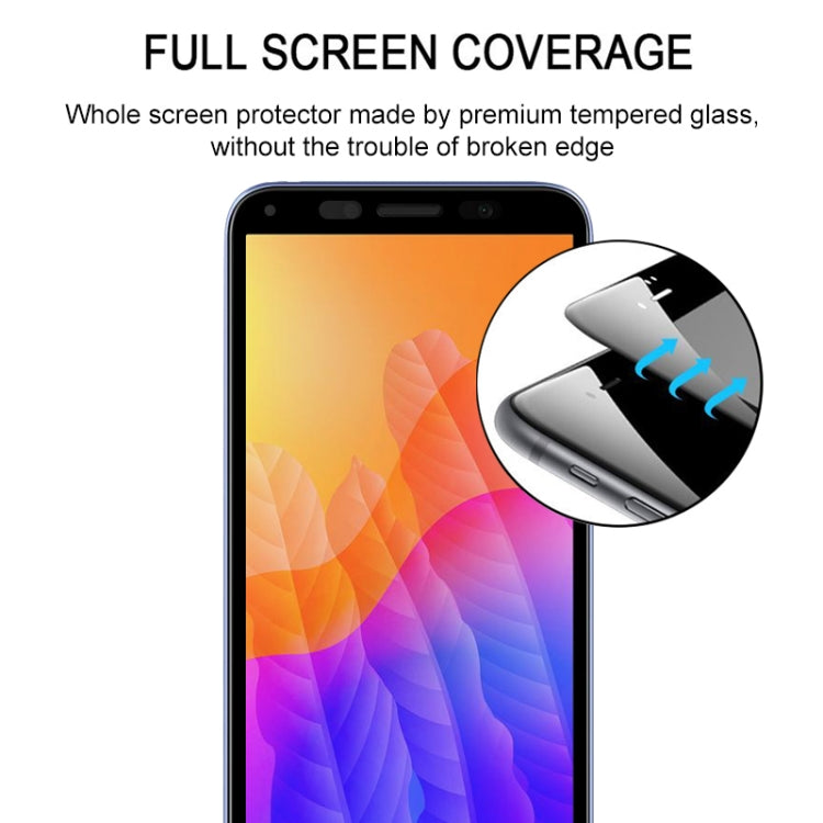 For Huawei Y5p 25 PCS Full Glue Full Screen Tempered Glass Film(Black)