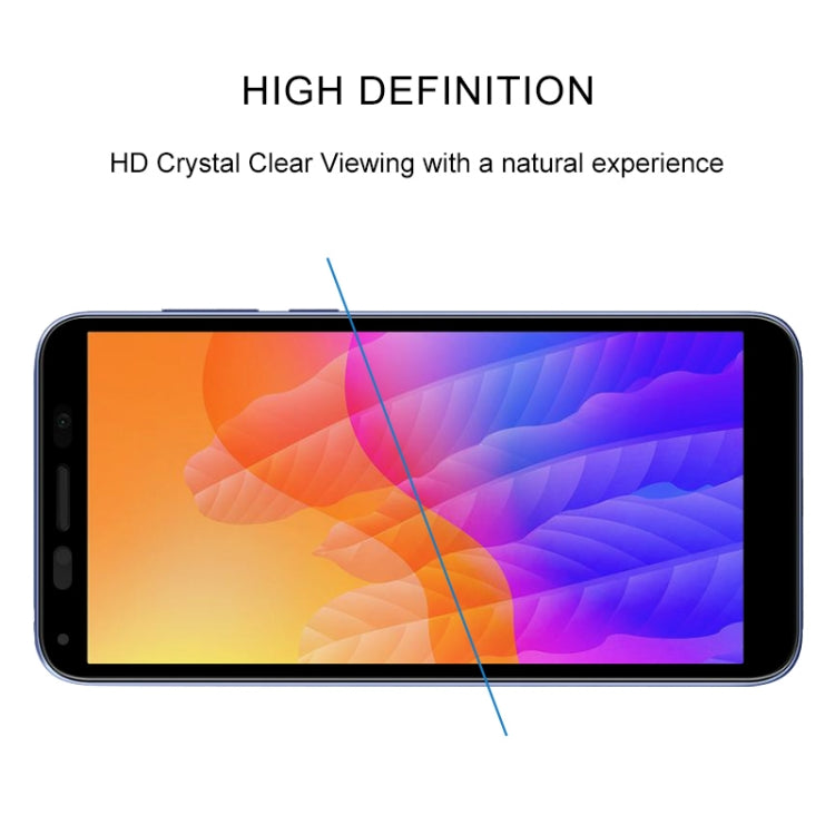 For Huawei Y5p 25 PCS Full Glue Full Screen Tempered Glass Film(Black)