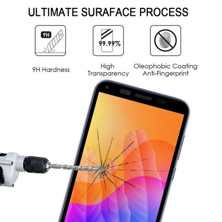 For Huawei Y5p 25 PCS Full Glue Full Screen Tempered Glass Film(Black)