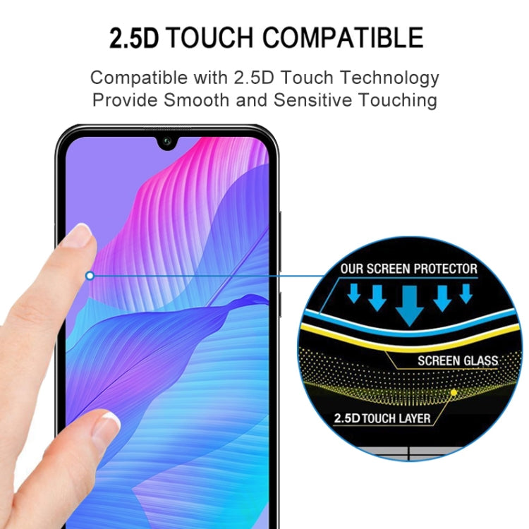 For Huawei Y8p 25 PCS Full Glue Full Screen Tempered Glass Film(Black)