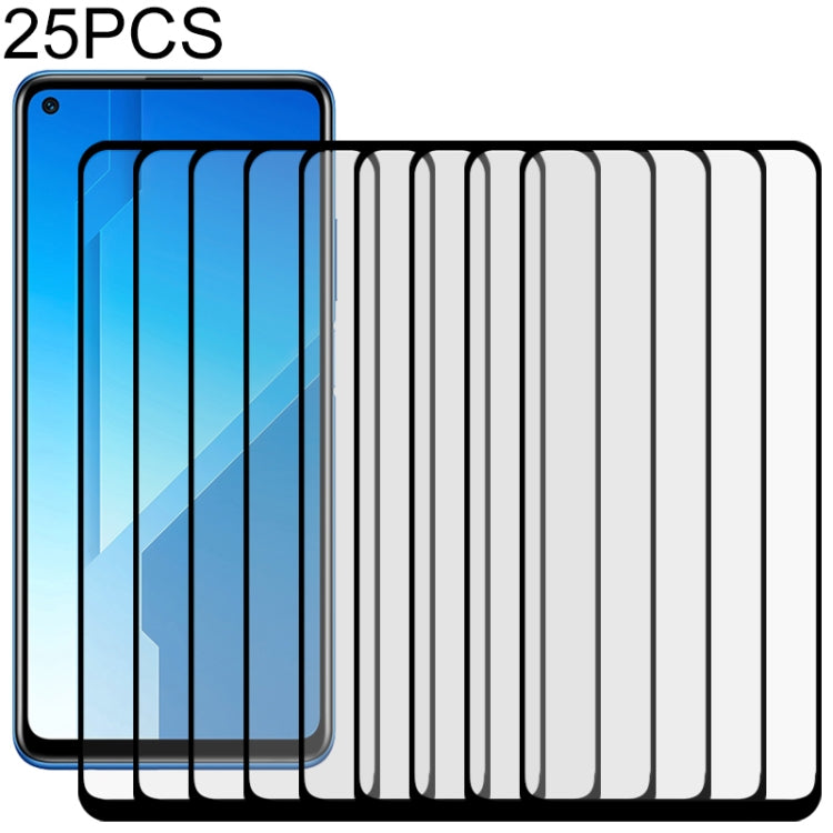 For Huawei Honor Play4 25 PCS Full Glue Full Screen Tempered Glass Film(Black)