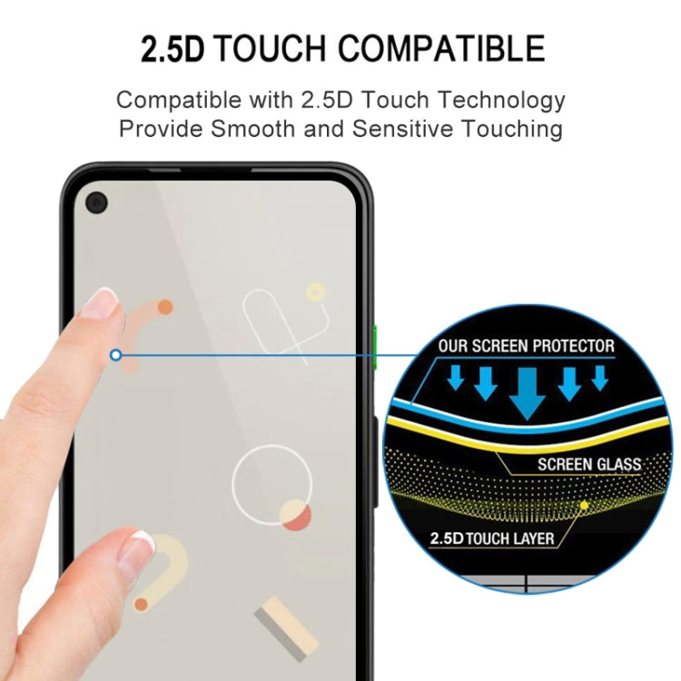For Google Pixel 4a 25 PCS Full Glue Full Screen Tempered Glass Film(Black)