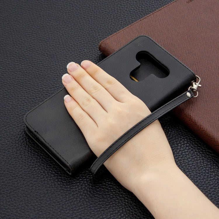 For LG K51 Retro Lambskin Texture Pure Color Horizontal Flip PU Leather Case with Holder & Card Slots & Wallet & Lanyard