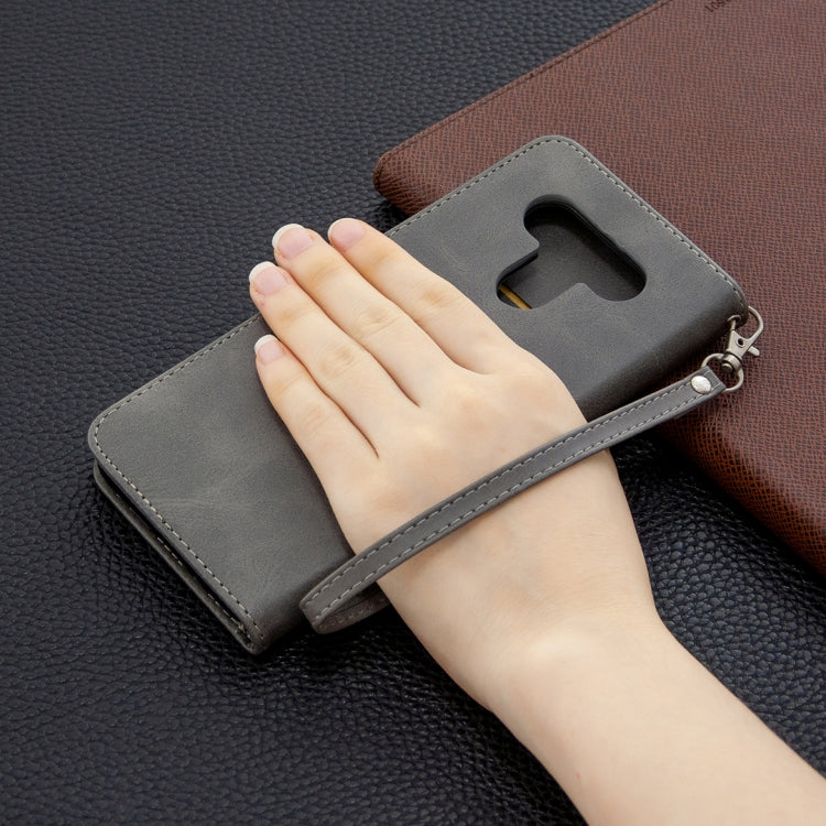 For LG K51 Retro Lambskin Texture Pure Color Horizontal Flip PU Leather Case with Holder & Card Slots & Wallet & Lanyard