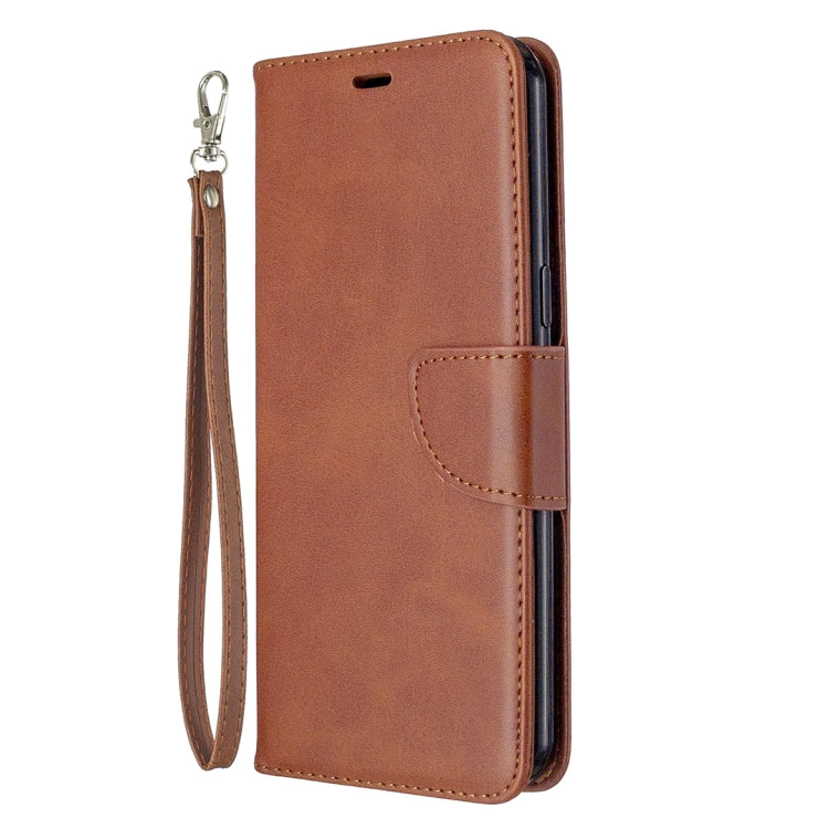 For LG K51 Retro Lambskin Texture Pure Color Horizontal Flip PU Leather Case with Holder & Card Slots & Wallet & Lanyard