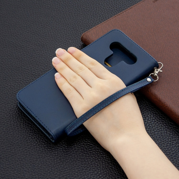 For LG K51 Retro Lambskin Texture Pure Color Horizontal Flip PU Leather Case with Holder & Card Slots & Wallet & Lanyard