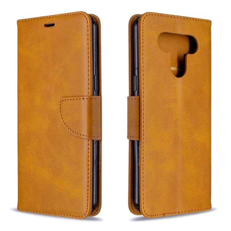 For LG K51 Retro Lambskin Texture Pure Color Horizontal Flip PU Leather Case with Holder & Card Slots & Wallet & Lanyard