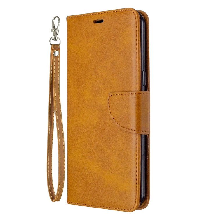 For LG K51 Retro Lambskin Texture Pure Color Horizontal Flip PU Leather Case with Holder & Card Slots & Wallet & Lanyard