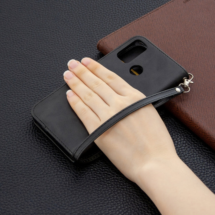 For Huawei P Smart (2020) Retro Lambskin Texture Pure Color Horizontal Flip PU Leather Case with Holder & Card Slots & Wallet & Lanyard