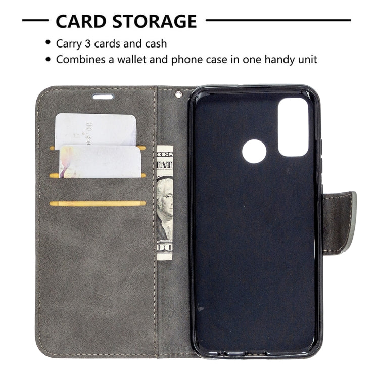 For Huawei P Smart (2020) Retro Lambskin Texture Pure Color Horizontal Flip PU Leather Case with Holder & Card Slots & Wallet & Lanyard