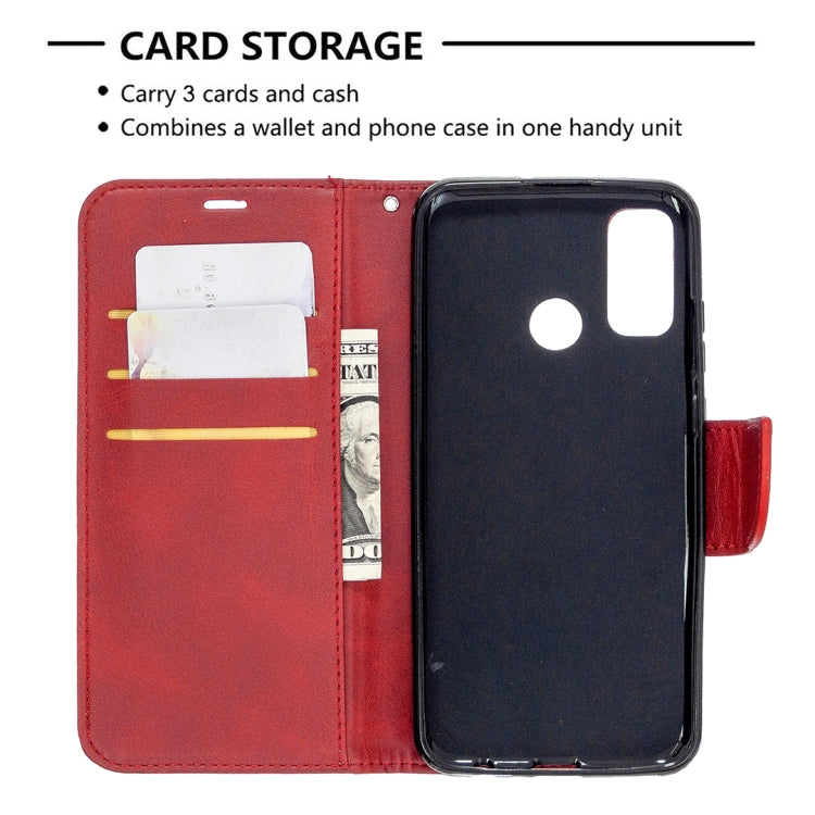 For Huawei P Smart (2020) Retro Lambskin Texture Pure Color Horizontal Flip PU Leather Case with Holder & Card Slots & Wallet & Lanyard