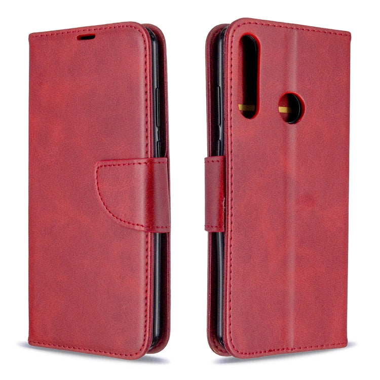 For Huawei Y6P Retro Lambskin Texture Pure Color Horizontal Flip PU Leather Case with Holder & Card Slots & Wallet & Lanyard