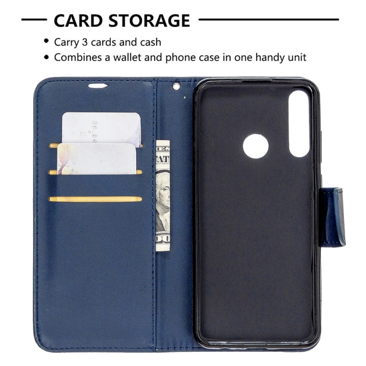 For Huawei Y6P Retro Lambskin Texture Pure Color Horizontal Flip PU Leather Case with Holder & Card Slots & Wallet & Lanyard