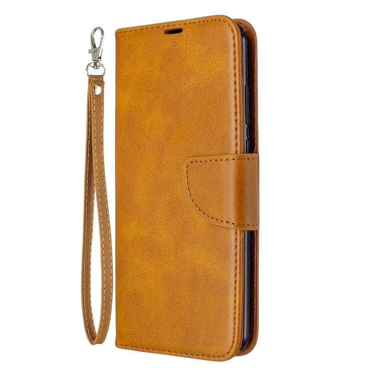 For Huawei Y6P Retro Lambskin Texture Pure Color Horizontal Flip PU Leather Case with Holder & Card Slots & Wallet & Lanyard