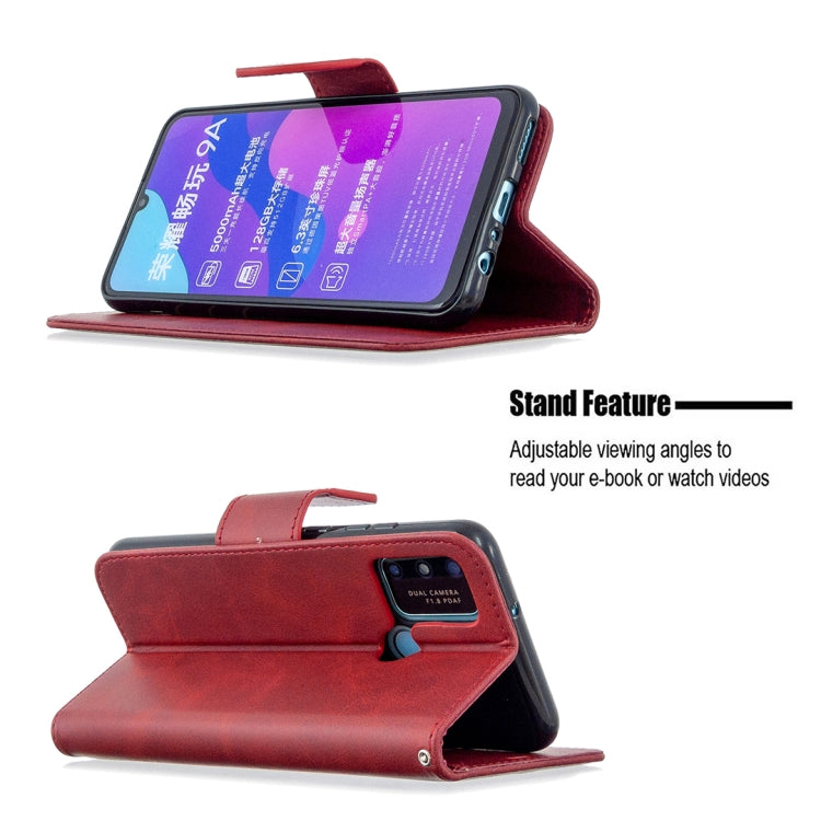 For Huawei Honor 9A Retro Lambskin Texture Pure Color Horizontal Flip PU Leather Case with Holder & Card Slots & Wallet & Lanyard