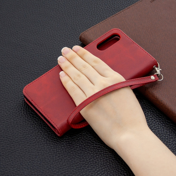 For Sony Xperia L4 Retro Lambskin Texture Pure Color Horizontal Flip PU Leather Case with Holder & Card Slots & Wallet & Lanyard