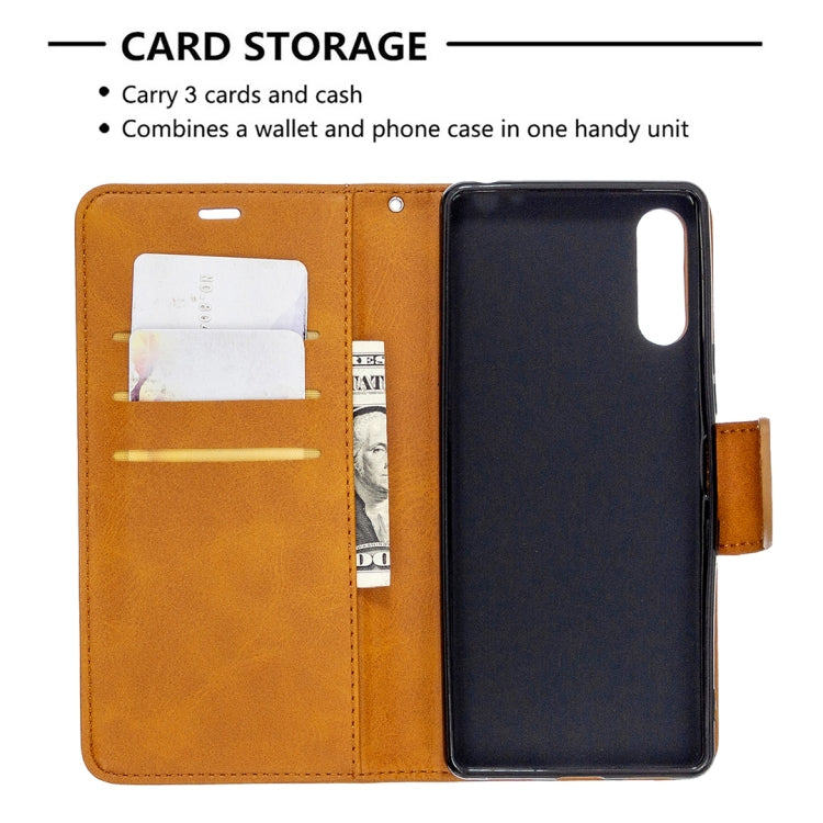 For Sony Xperia L4 Retro Lambskin Texture Pure Color Horizontal Flip PU Leather Case with Holder & Card Slots & Wallet & Lanyard