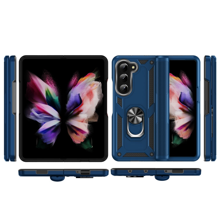 For Samsung Galaxy Z Fold5 Shockproof TPU + PC Phone Case with Protective Strap