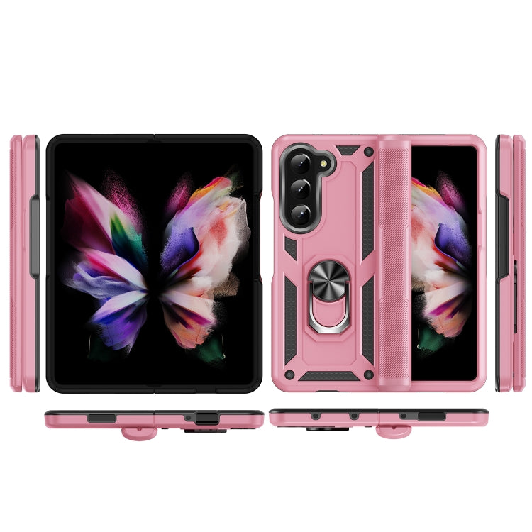For Samsung Galaxy Z Fold5 Shockproof TPU + PC Phone Case with Protective Strap