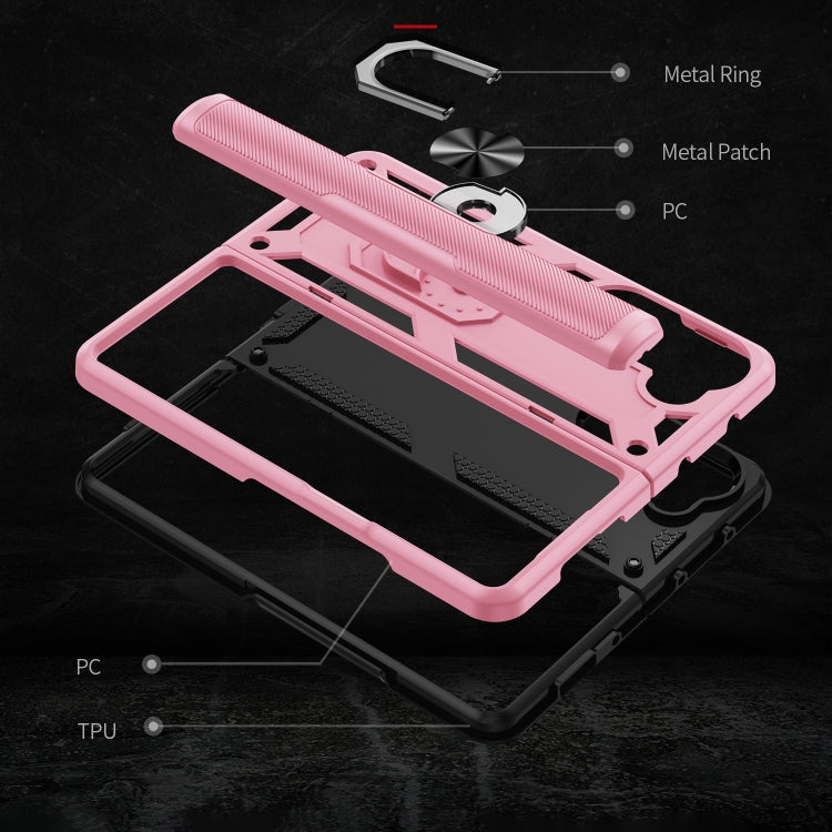 For Samsung Galaxy Z Fold5 Shockproof TPU + PC Phone Case with Protective Strap