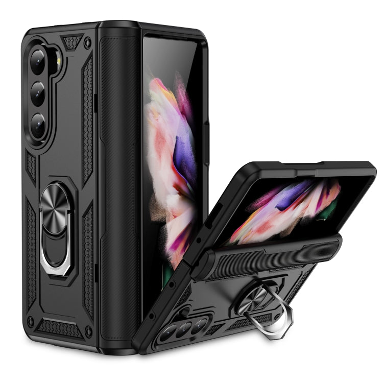 For Samsung Galaxy Z Fold5 Shockproof TPU + PC Phone Case with Protective Strap