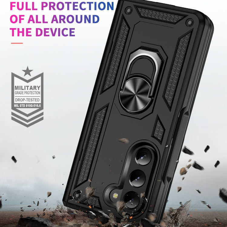 For Samsung Galaxy Z Fold5 Shockproof TPU + PC Phone Case with Protective Strap