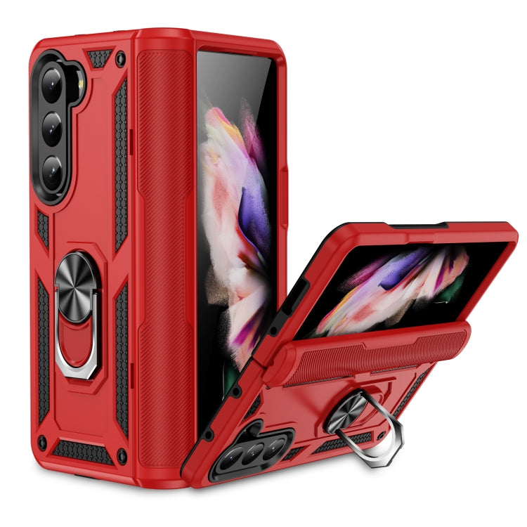 For Samsung Galaxy Z Fold5 Shockproof TPU + PC Phone Case with Protective Strap