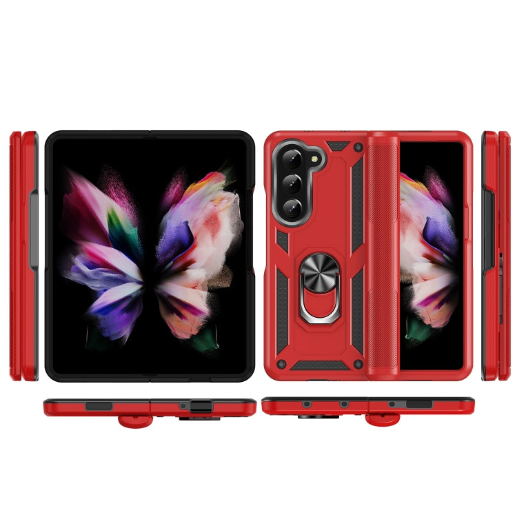 For Samsung Galaxy Z Fold5 Shockproof TPU + PC Phone Case with Protective Strap