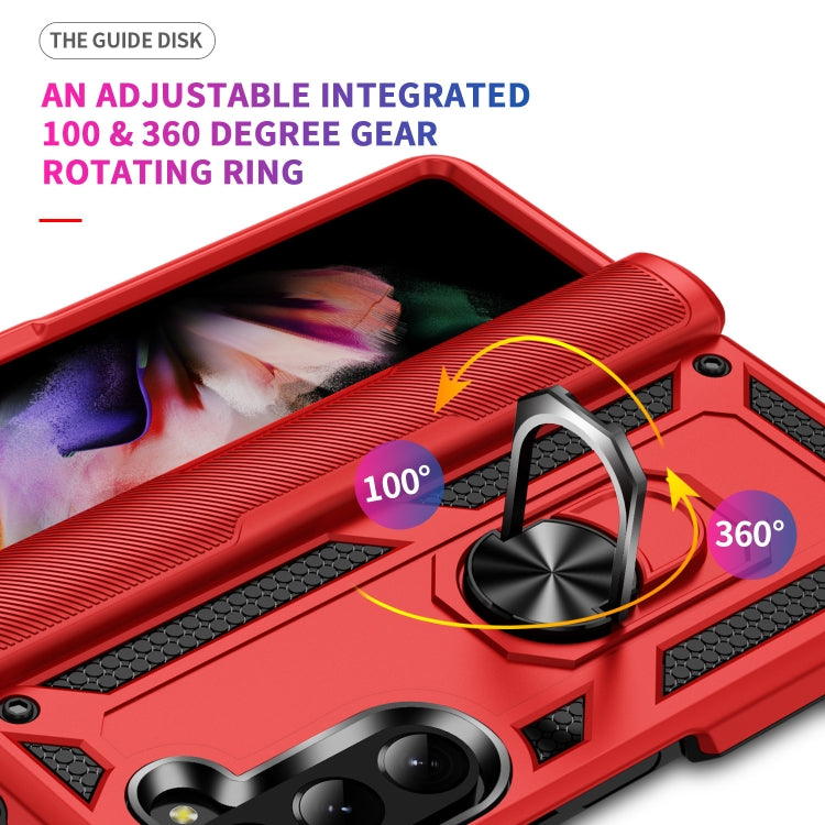 For Samsung Galaxy Z Fold5 Shockproof TPU + PC Phone Case with Protective Strap