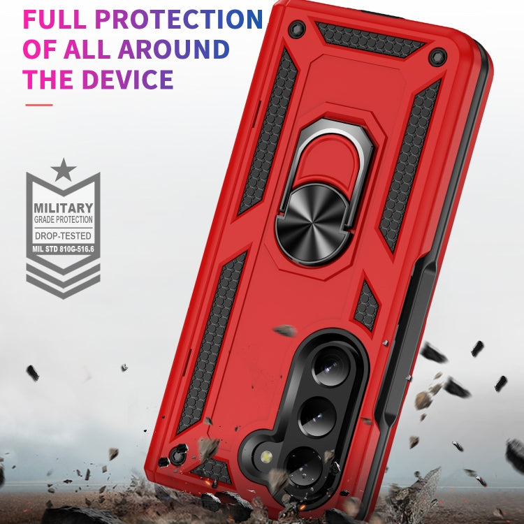 For Samsung Galaxy Z Fold5 Shockproof TPU + PC Phone Case with Protective Strap