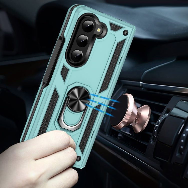 For Samsung Galaxy Z Fold5 Shockproof TPU + PC Phone Case with Protective Strap