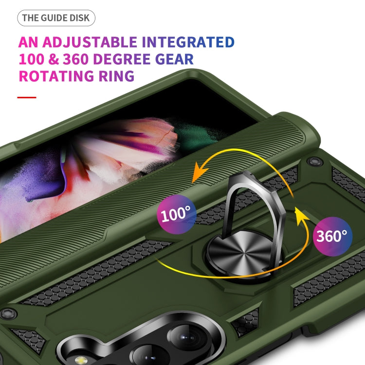 For Samsung Galaxy Z Fold5 Shockproof TPU + PC Phone Case with Protective Strap