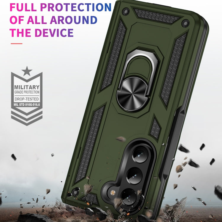 For Samsung Galaxy Z Fold5 Shockproof TPU + PC Phone Case with Protective Strap