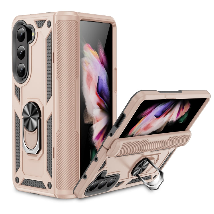 For Samsung Galaxy Z Fold5 Shockproof TPU + PC Phone Case with Protective Strap