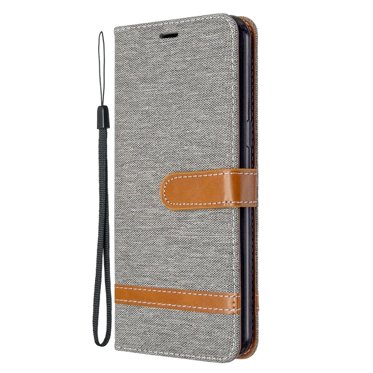 For LG K51 Color Matching Denim Texture Horizontal Flip Leather Case with Holder & Card Slots & Wallet & Lanyard