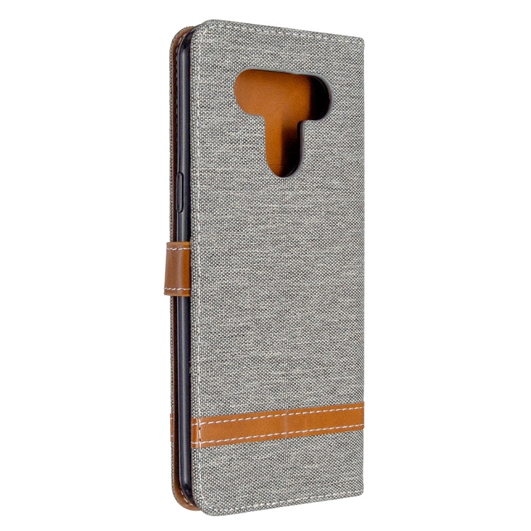 For LG K51 Color Matching Denim Texture Horizontal Flip Leather Case with Holder & Card Slots & Wallet & Lanyard