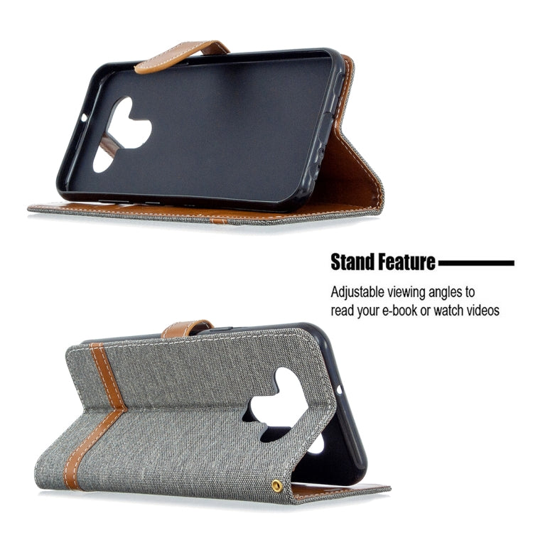 For LG K51 Color Matching Denim Texture Horizontal Flip Leather Case with Holder & Card Slots & Wallet & Lanyard