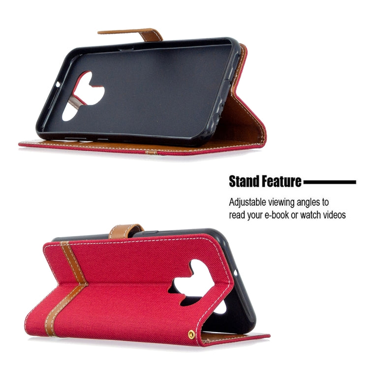 For LG K51 Color Matching Denim Texture Horizontal Flip Leather Case with Holder & Card Slots & Wallet & Lanyard