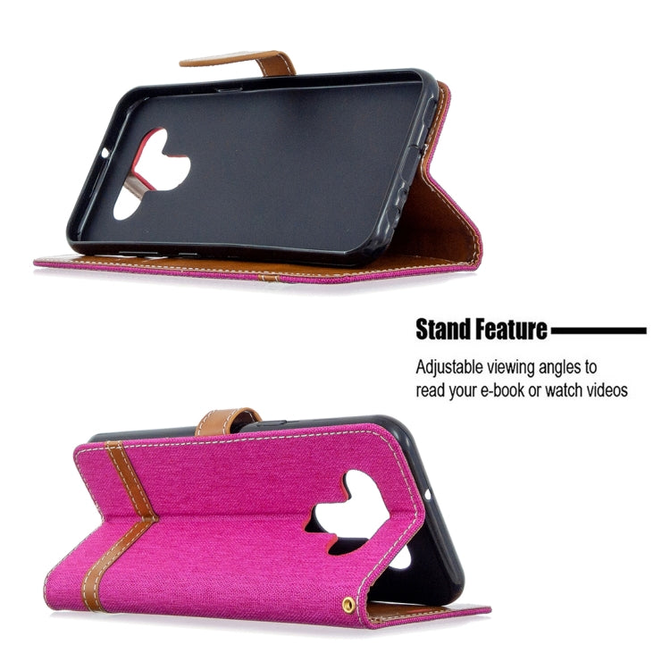 For LG K51 Color Matching Denim Texture Horizontal Flip Leather Case with Holder & Card Slots & Wallet & Lanyard