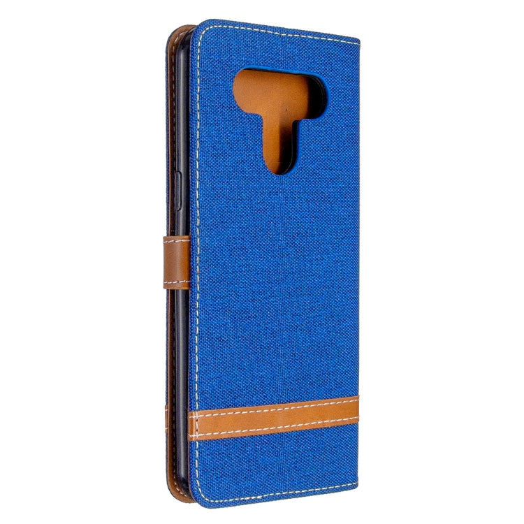 For LG K51 Color Matching Denim Texture Horizontal Flip Leather Case with Holder & Card Slots & Wallet & Lanyard