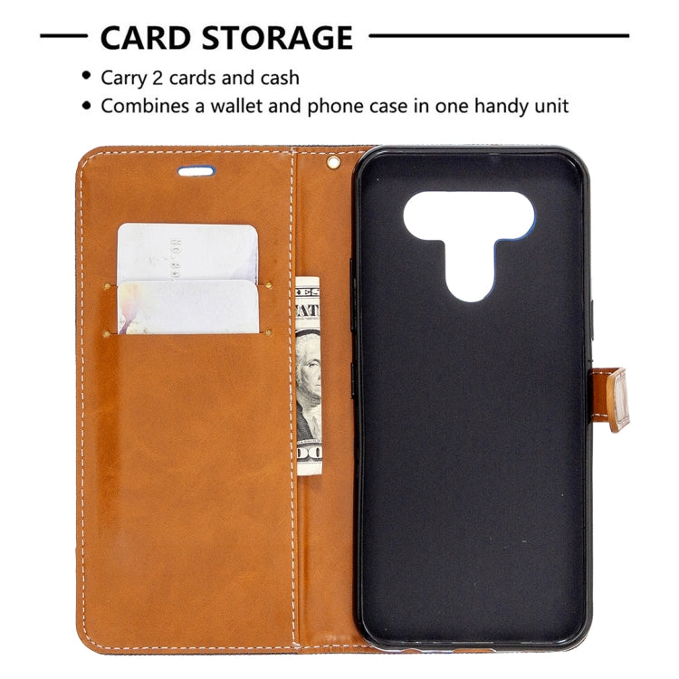 For LG K51 Color Matching Denim Texture Horizontal Flip Leather Case with Holder & Card Slots & Wallet & Lanyard