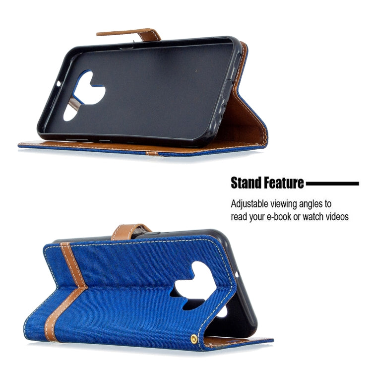 For LG K51 Color Matching Denim Texture Horizontal Flip Leather Case with Holder & Card Slots & Wallet & Lanyard