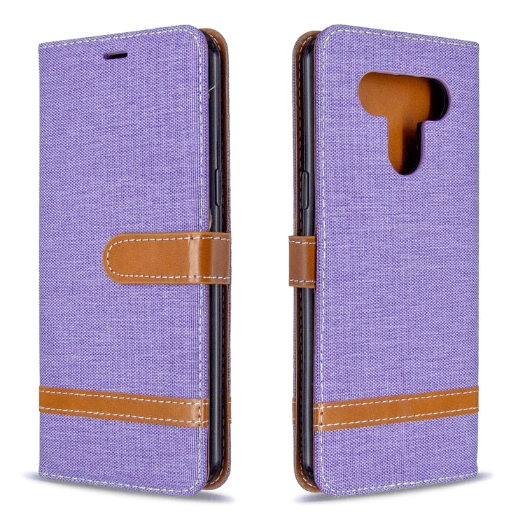 For LG K51 Color Matching Denim Texture Horizontal Flip Leather Case with Holder & Card Slots & Wallet & Lanyard