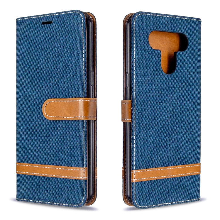 For LG K51 Color Matching Denim Texture Horizontal Flip Leather Case with Holder & Card Slots & Wallet & Lanyard