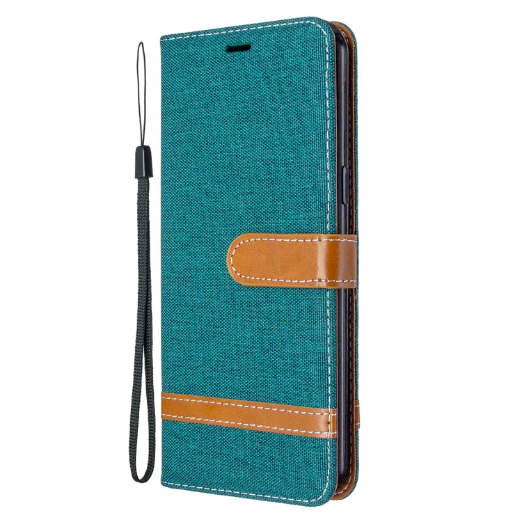 For LG K51 Color Matching Denim Texture Horizontal Flip Leather Case with Holder & Card Slots & Wallet & Lanyard
